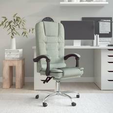 vidaXL Fauteuil Massage Inclinable De Gris Clair Velours Chaise de bureau