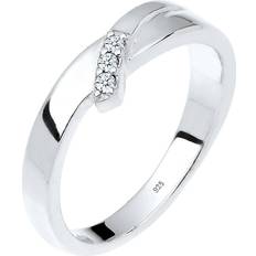 Elli DIAMORE dam äkta smycke ring förlovningsring Trio diamant (0,06 ct) 925 sterlingsilver silver, colore: Weiß, cod. 0605150913_52