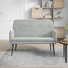 Gris Bancos vidaXL De Terciopelo Gris Claro 108x79x79 cm Banco