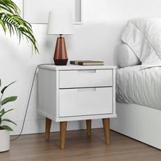 vidaXL 40x35x48 massivt fyrretræ Sengebord