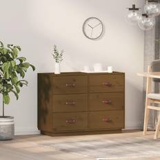 vidaXL Credenza Miele 100x40x75 cm In Legno Massello di Pino Madia