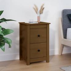 vidaXL Massivt Fyrretræ 40 x 35 x 61.5 cm Sengebord