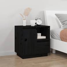 vidaXL svart50x34x50 massiv furu Sängbord