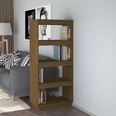 Pines Book Shelves vidaXL Cabinet/Room Divider Honey Book Shelf