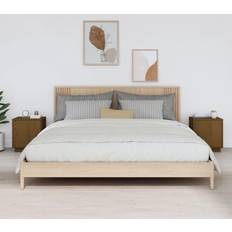 vidaXL Cabinets 2 Honey Pine Bedside Table