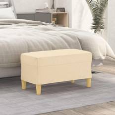 Beige Bancos vidaXL De Tela Color Crema 70x35x41 cm Banco