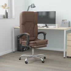 vidaXL Med Massagefunktion Kunstlæder Brun Kontorstol