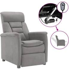 vidaXL Électrique Gris Clair Similicuir Daim Fauteuil