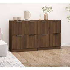 VidaXL Skænke vidaXL Skænke 2 Stk 60 x 30 x 70 cm Konstrueret Træ Brun Egetræsfarve Skænk