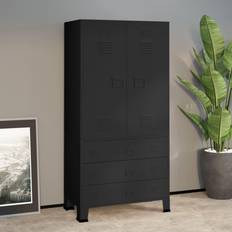 Noir Armoires vidaXL Garde-robe Industrielle 90x50x180 cm Métal Armoire 90x180cm