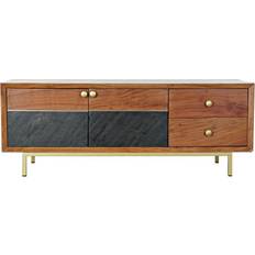 Retractable Drawers TV Benches Dkd Home Decor S3023106 Brown/Black TV Bench 130x49cm