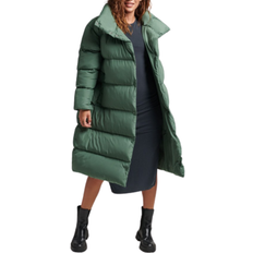 Superdry Women's Long Down Jacket - Khaki Duck