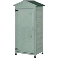 Green Cabinets kleankin Bathroom Cupboard Shelving Storage Cabinet