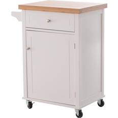 White Trolley Tables Homcom Kitchen Cart Trolley Table