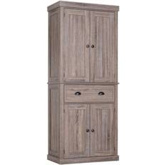 Grey Storage Cabinets Homcom Colonial Dark Wood Grain Storage Cabinet 76x184cm