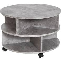 Homcom 2 Tier Side End Cement Grey Coffee Table