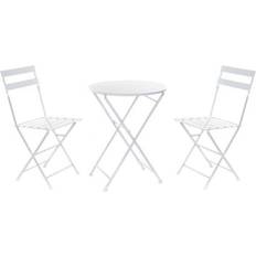 Metal Sillas de Cocina Dkd Home Decor Conjunto Mesa Con 2 Sillas 80 cm 60 x 60 x 70 cm Silla de Cocina