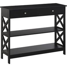 Homcom 837-107BK Black Console Table 30.5x100cm