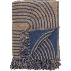 Bloomingville Plaid "Tiffanie" lysebrunt mønster 130x160 Tæppe Blå, Beige