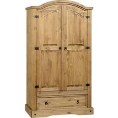 Natural Clothing Storage SECONIQUE Corona Antique Wax Wardrobe 100x190cm