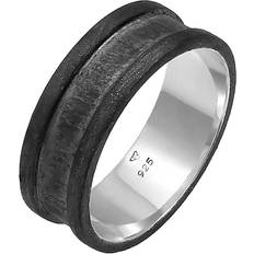 Kuzzoi Ring Herren Bandring Maskulin Zeitlos Casual 925 Silber Kuzzoi Schwarz 1010899820