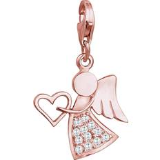 Pendentif Ange Avec Coeur Pour S - Or Rose