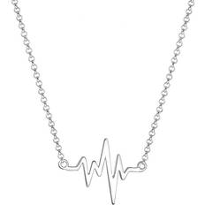 Elli Necklace Women Heartbeat Pendant Filigree - 925 Sterling Silver