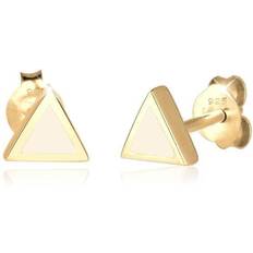 Smycken Elli damörhängen örhängen triangel geo basic trend filigran emalj svart silver 925 silver, colore: Guld, cod. 0305971115
