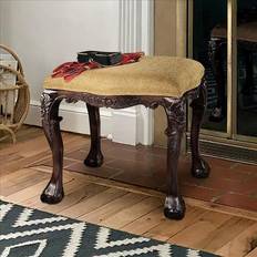 Design Toscano French Baroque Honey Upholstered Medium Settee Bench