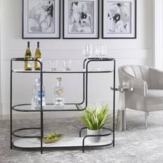 Black - Glasses Console Tables Uttermost 25174 Trolley Bar Console Table