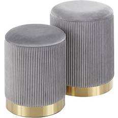 Gray Stools Lumisource Marla Collection OT-MARLA PLT Pouffe