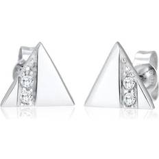 Elli Women 925 Sterling Silver Geo Triangle Zirconia Earrings 0312280815