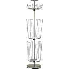Household Essentials Metal 3-Tier Revolving and Boot Silver Shoe Rack