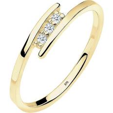 Elli Diamore damring förlovningsring trio diamant 0,06 karat 375 gult guld vit 0606940915 silver, (16.6) colore: Vit, cod. 0606940915_52