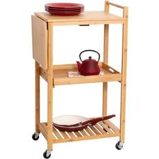 Natural Trolley Tables Honey-Can-Do 38-Inch Bamboo Cart Trillebord