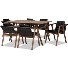 Leathers Dining Sets Baxton Studio Marcena Dining Set 35.4x59.1" 7