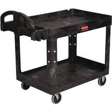 Black Cleaning Trolleys Rubbermaid Commercial 2-Shelf Utility Medium