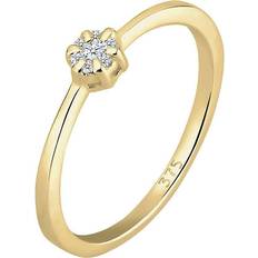Guld Ringar på rea Elli Diamore dam ring förlovning blomma diamant (0,08ct) 375 gult guld Gult guld, 54, colore: Guld, cod. 0606942917_54
