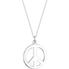 Peace halsband Elli Halsband damer Peace tecken boho 925 sterlingsilver, 450, fasettslipning, Utan