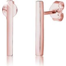 Elli Women Bar Drop Minimal Trend 925 Silver Rose Gold Plated Earrings