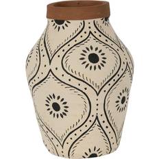 & Garden Natural Handthrown Terracotta with Handpainted Vase