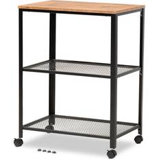 Trolley Tables Baxton Studio Verna Vintage Rustic Cart Trolley Table