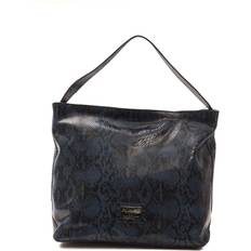 Pompei Donatella Blue Leather Shoulder Women's Bag