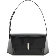 Ferragamo Uld Kalveskind Skuldertaske Med Klapslukning - Sort