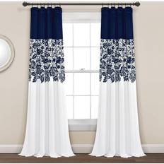 Gardiner & Tillbehör Lush Decor Frodig Dekor Marinblå Egendom Trädgård Tryck 241 cm x 132 cm 132.08x241.3cm