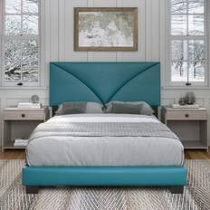 Teal bed frame queen Boyd Sleep Cornerstone