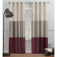 Chateau Striped Faux Silk Grommet Top Curtain Panel 54 x 84