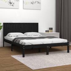 vidaXL Black Bed Frame 200 x 200 cm
