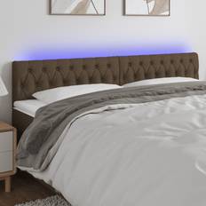 Senge & Madrasser vidaXL Med LED-Lys 180x7x78/88 cm Stof Mørkebrun Sengegavl