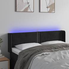 vidaXL Med LED-Lys 147x16x78/88 cm Fløjl Sort Sengegavl